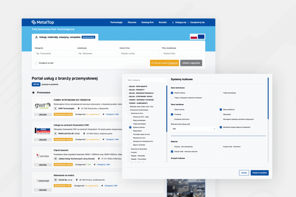 Tworzenie dedykowanego portalu B2B dla MetalTop
