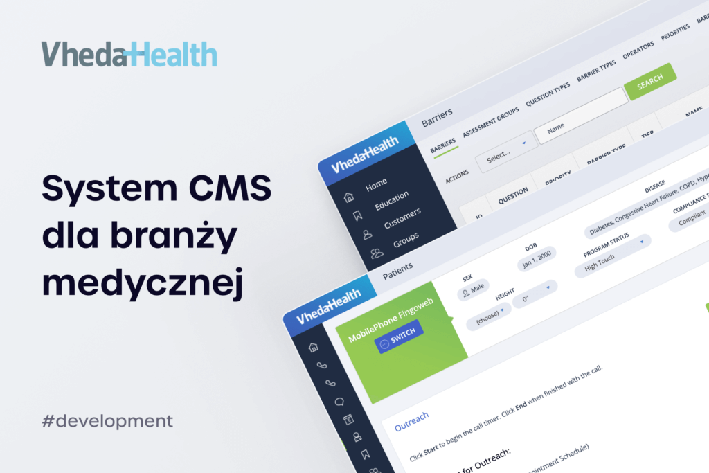 Sprawdź VhedaHealth - Modernizacja aplikacji CMS dla branży medycznej stworzony przez Fingoweb.