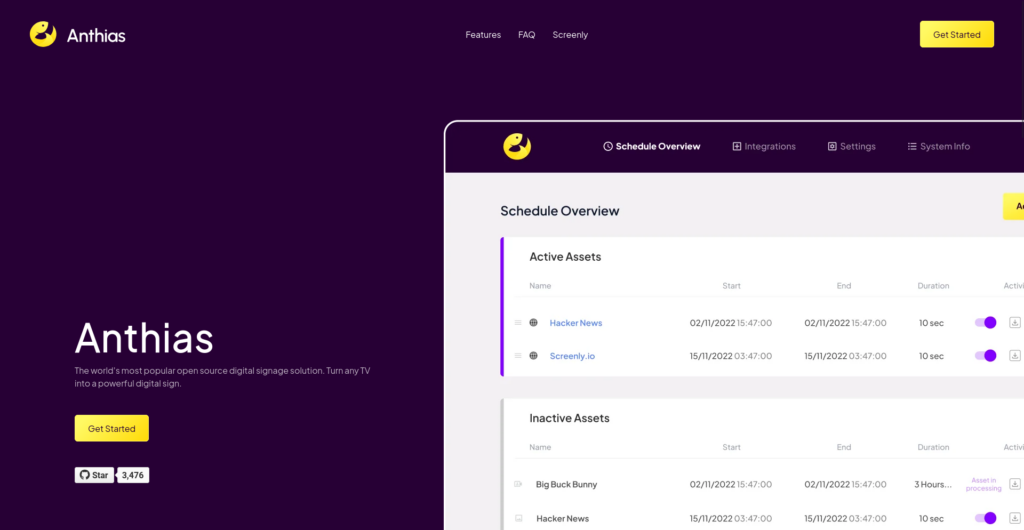 Anthias - the world's most populare open source digital signage software