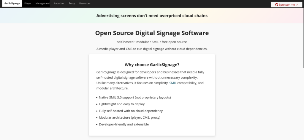 GarlicSignage open source digital signage software