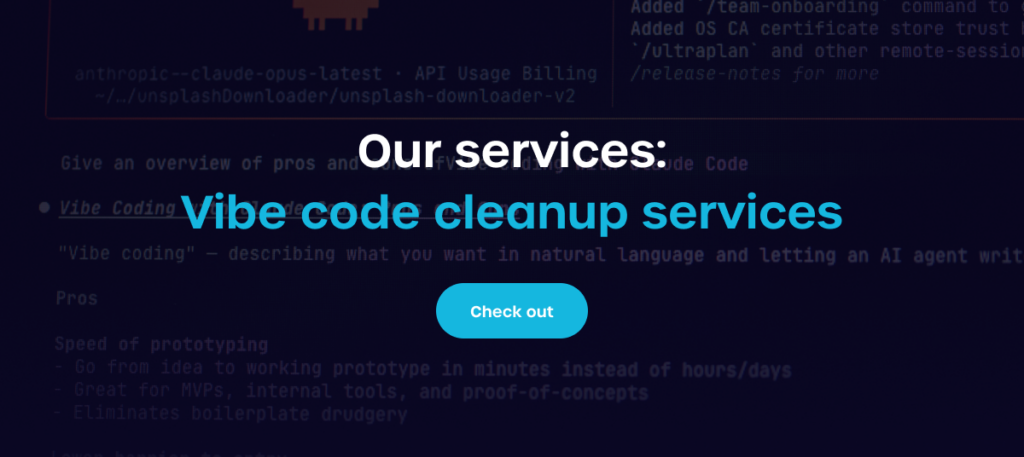 vibe coding cleanup service by Fingoweb